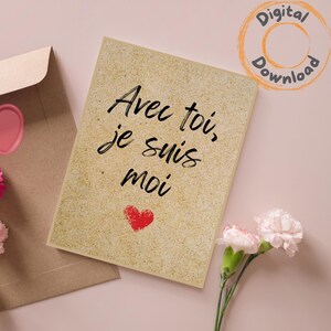 Valentine's Day Greeting Card, Romantic Valentine's Day Card, Declaration of Love, Digital Download, Calligraphed Love Card