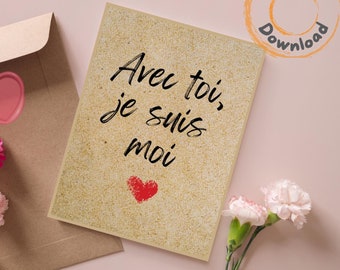 Valentine's Day Greeting Card, Romantic Valentine's Day Card, Declaration of Love, Digital Download, Calligraphed Love Card
