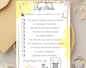 Gioco di nozze, sfida fotografica, attività di nozze, matrimonio country chic, intrattenimento per gli ospiti, download digitale, gioco personalizzabile