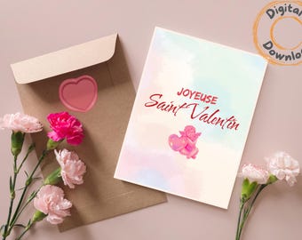 Liebeserklärungskarte, Valentinstag, Liebe, Engel, sofortiger Download, romantisches Geschenk, glücklicher Valentinstag