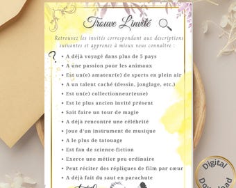 Customizable wedding game, wedding entertainment, boho chic wedding, floral theme, instant download, wedding quiz,