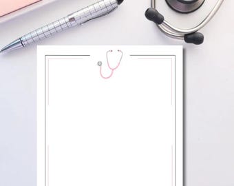 Personalized Medical Notepad - Stethoscope Design, Doctor or Nurse Gift