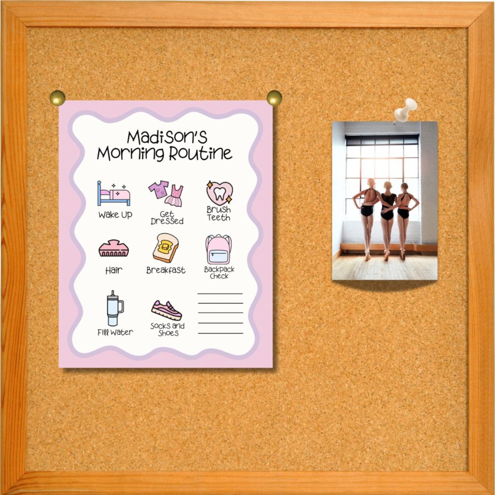 Personalized Girls Morning Routine Chart: School Week Visual Aid - Etsy