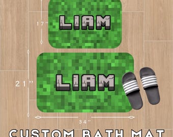 Custom Boys Bath Mat - Camp Bath Mat - Gamer Bath Mat