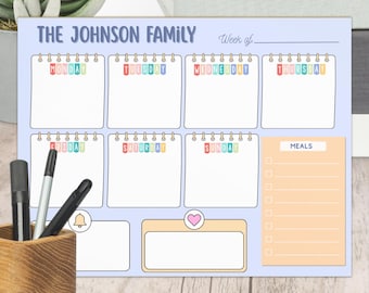 Custom Family Calendar Notepad