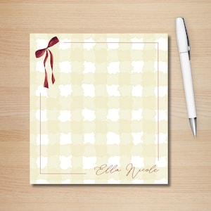 Personalized Garnet & Gold Notepad: Custom Stationery Gift