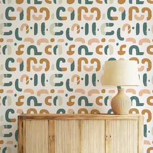 Modern Boho Wallpaper Abstract Geometric Wallpaper Scandinavian Wallpaper Modern Geometric Wallpaper Peel and Stick Abstract Wallpaper