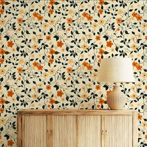 Vintage Wildflower Botanical Wallpaper Floral Vine Flower Field Mural Peel and Stick Traditional English Garden Wallcovering Elegant Cottage