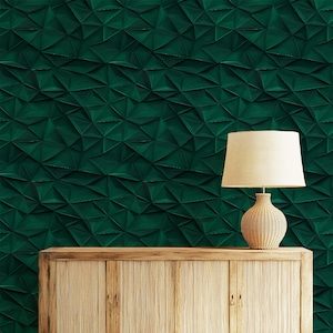 3d Geometric Wallpaper Emerald Green Wallpaper Luxury Wallpaper Modern Geometric Minimalist Wallpaper Abstract Geometric Peel and Stick