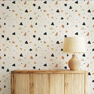 Minimalist Boho Wallpaper Modern Abstract Wallpaper Peel and Stick Terrazzo Wallpaper Terracotta Abstract Geometric Scandinavian Wallpaper