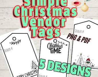 Etiquetas de precio navideñas sencillas para vendedores/distribuidores (archivos PNG y PDF)