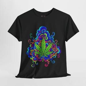 Ganja Psychedelic Street Art Vibes - Unisex Heavy Cotton Tee, Stoner Gift, Festival Outfit, Streetwear Essentials, Stoner Gift