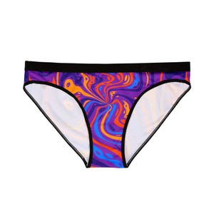 Trippy Psychedelic Women&#39;s Underwear, Colorful Panties, Loungewear, Gifts for Her, Vibrant Intimates, Party Panties