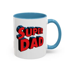 Super Dad Accent Coffee Mug, Perfect Gift for Father&#39;s Day, Birthdays, Coffee Lovers, Family Mugs, Fun Dad Gifts