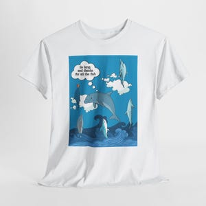 So Long, And Thanks for All The Fish - Unisex Heavy Cotton Tee, Inspired by Hitchhikers Guide British Comedy Sci-Fi, Douglas Adams