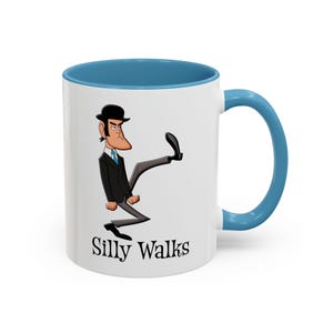 Silly Walks - 11 oz Accent Mug, Humorous Gift, Gift for Coffee Lovers, BBC Comedy, 1960's Nostalgia, British Comedy TV Mug