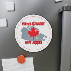 Aimant découpé Canada Pride, État autre que 51e, Fête du Canada, Cadeaux canadiens, Amoureux du Canada, Conception de feuille d'érable, Cadeau politique