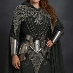 Medieval Steel Lady Knight Armor – Chainmail Skirt,Waist Armor Tassets, Cosplay Armor, Sca Armor, Larp Armor, Fantasy Armor, Gift for women
