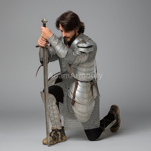 Second Age Elves Full Suit Of Armor - LARP ARMOR - Cuirass/Pair of Bracers/Leg Greaves/Shoulders - Steel ARMOR Larp Costume Cosplay Gift