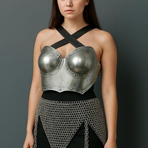 Knight Lady Armor,chest Armor, Chainmail Skirt Female Armor Costume, Cosplay Armor, Larp Armor, Sca Armor, Gift for Women