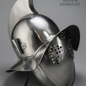 Steel Murmillo Gladiator Helmet ~ Medieval Gladiator Helmet- Prop Replica ~ Roleplay & Cosplay Gift Item