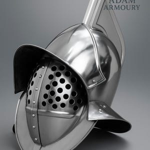 Knight Steel Murmillo Gladiator Helmet ~ Medieval Gladiator Helmet- Prop Replica ~ Roleplay & Cosplay Gift Item