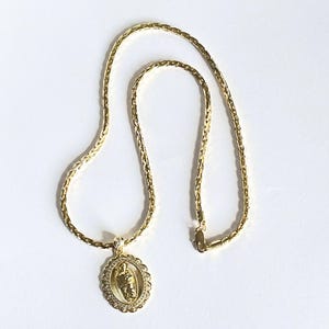 Necklace Saint Jude Medal, 14k gold, religious,  for women