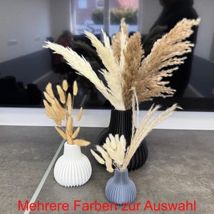 Modern curved vases in 3 sizes - Stylish decoration for every ambience - Vase only for dried flowers - Decorative vase floor vase