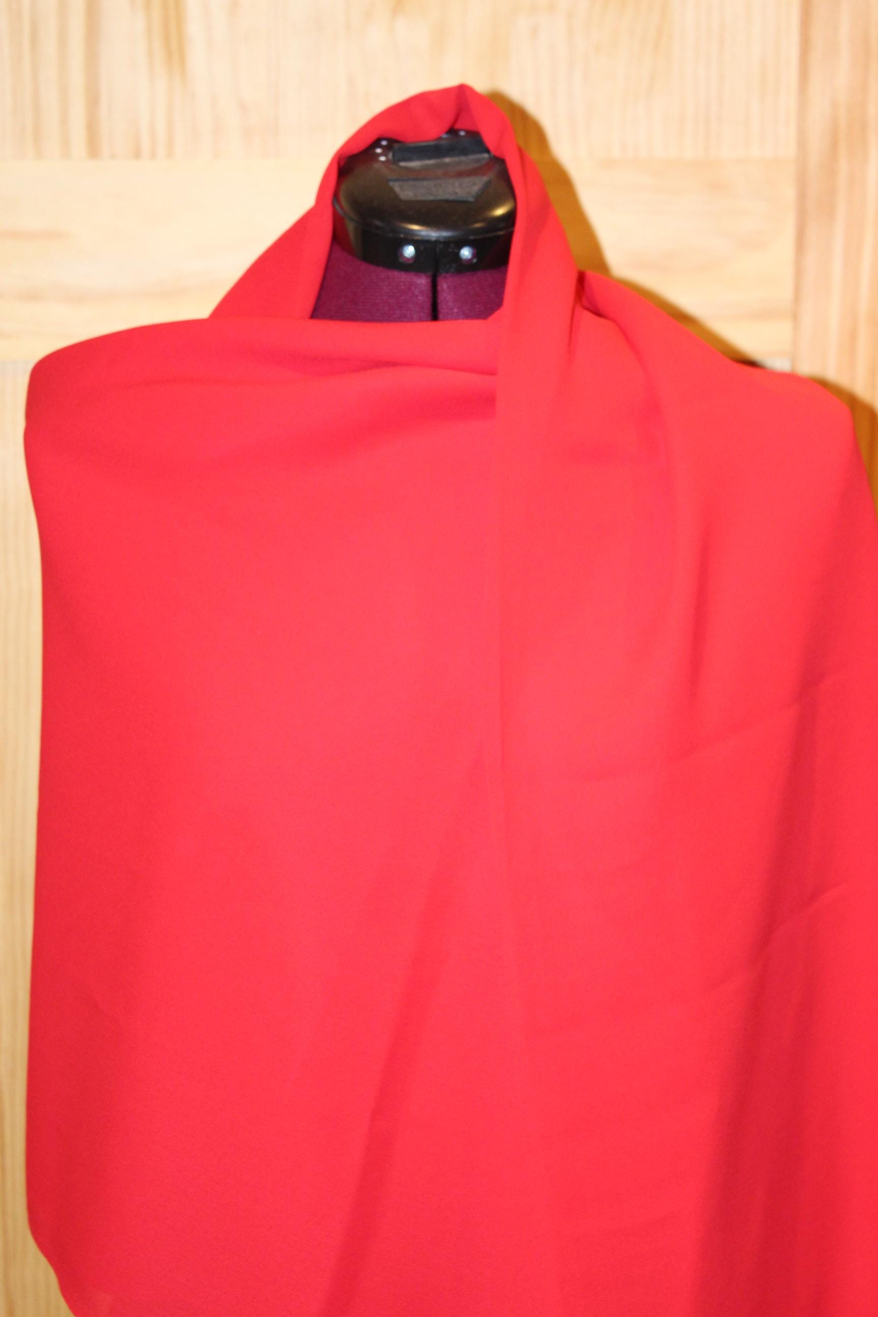 Slightly Sheer Red Blouse-weight Fabric, 45