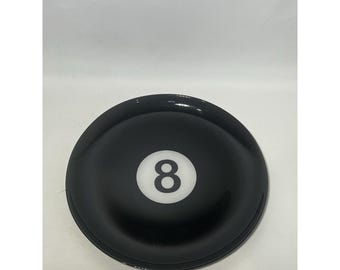 8 Ball Servierplatte 12,5 "Vintage Luminarc Pool Parlour Spielzimmer Dekor