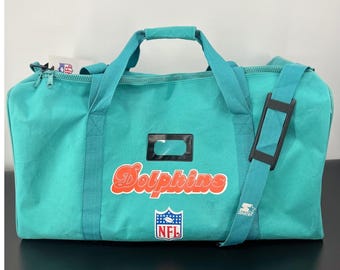 Rare 90's Miami Dolphins Starter NFL Aqua Duffel Gym Bag 26" Retro Memorabilia
