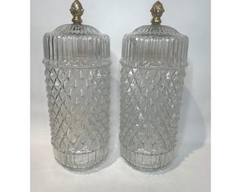 Vintage Pendant Light Fixture  Light Shade Clear Glass Hollywood Regency Lot 2