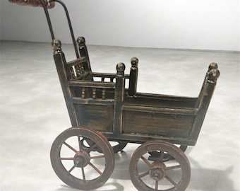 Wózek na sadzonki z drewna w stylu rustykalnym, rustykalny, rustykalny, rustykalny, taczka