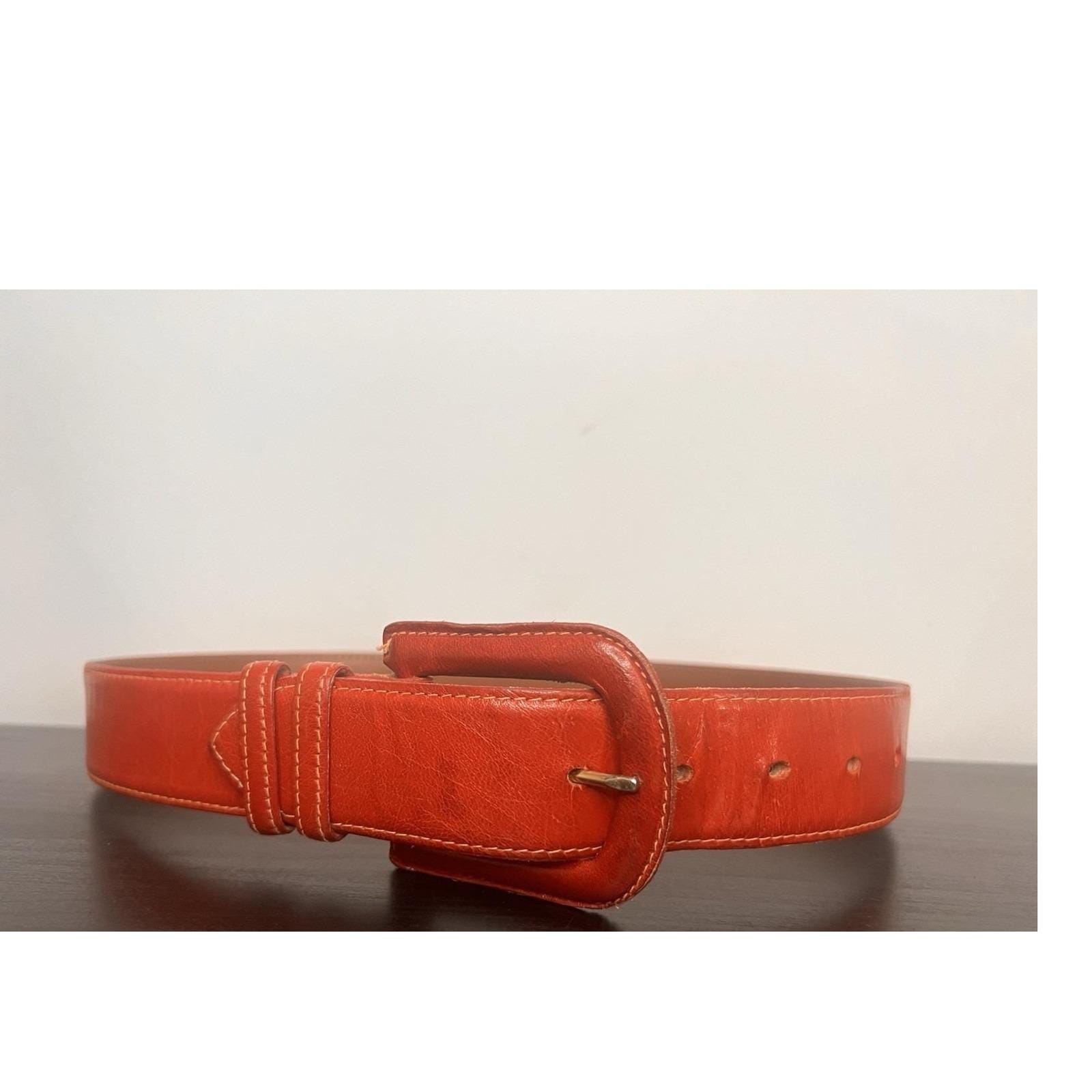 Ellen Tracy Italian Alligator Calfskin Belt Gold Buckle Medium Red Alligator Belts for Women for sale | eBay main image 3