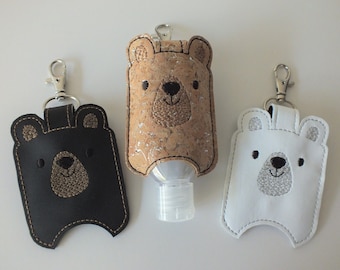 Bear Hand Sanitizer Holder Keychain