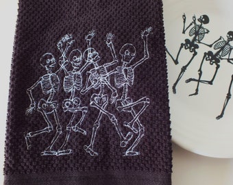 Dancing Skeletons Kitchen Towel - Halloween Towel