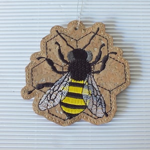 Bee Ornament - Embroidered Ornament