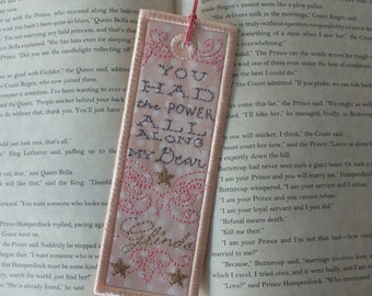 Glinda Bookmark - Wizard of Oz Embroidered Bookmark