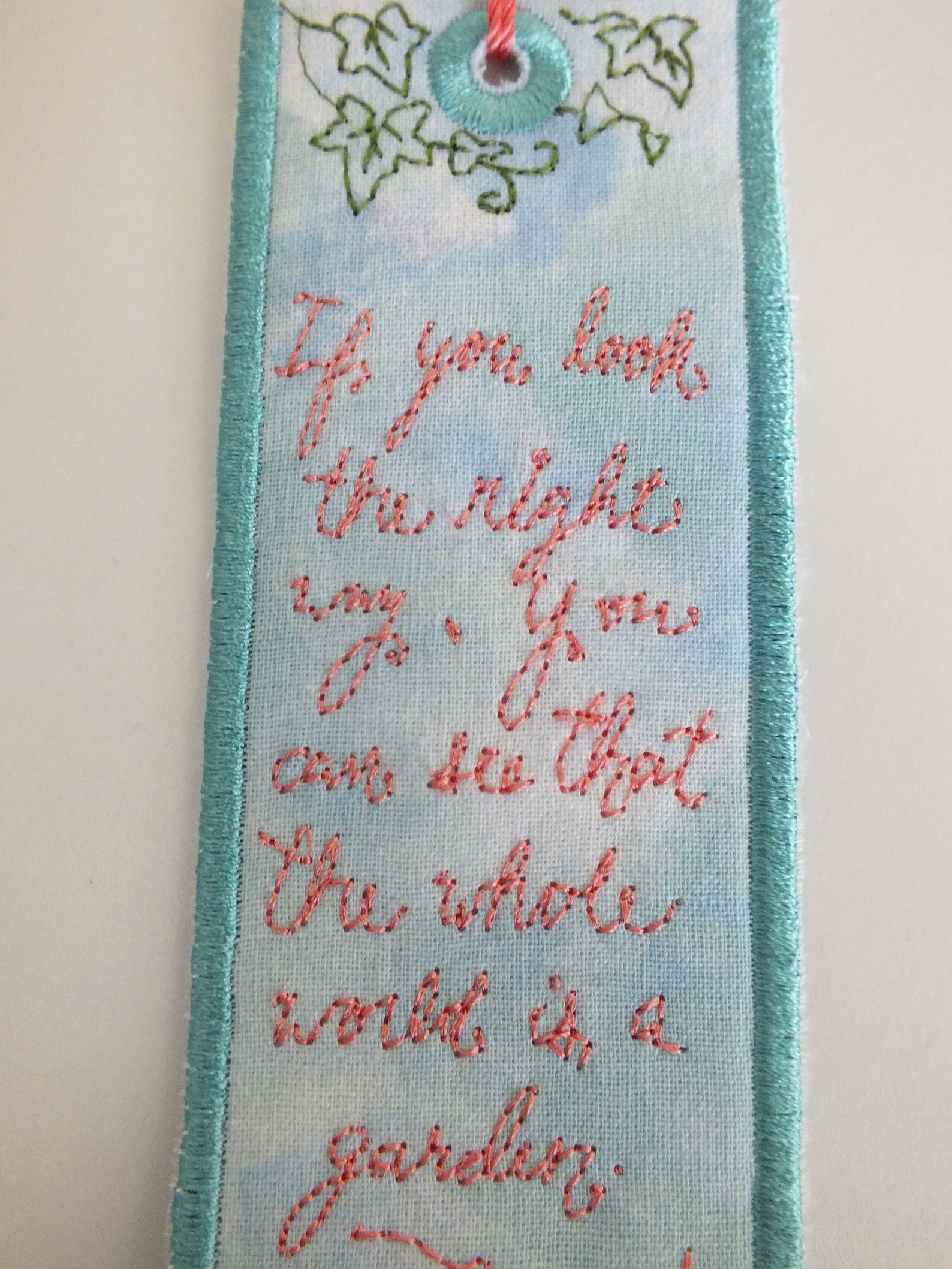 The Secret Garden Bookmark Embroidered Bookmark Etsy