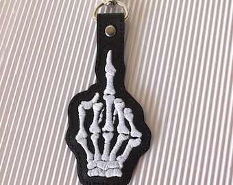 Skeleton Middle Finger Keychain - Middle Finger Bag Charm