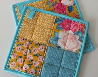 Roses Pot Holders - Patchwork Pot Holders