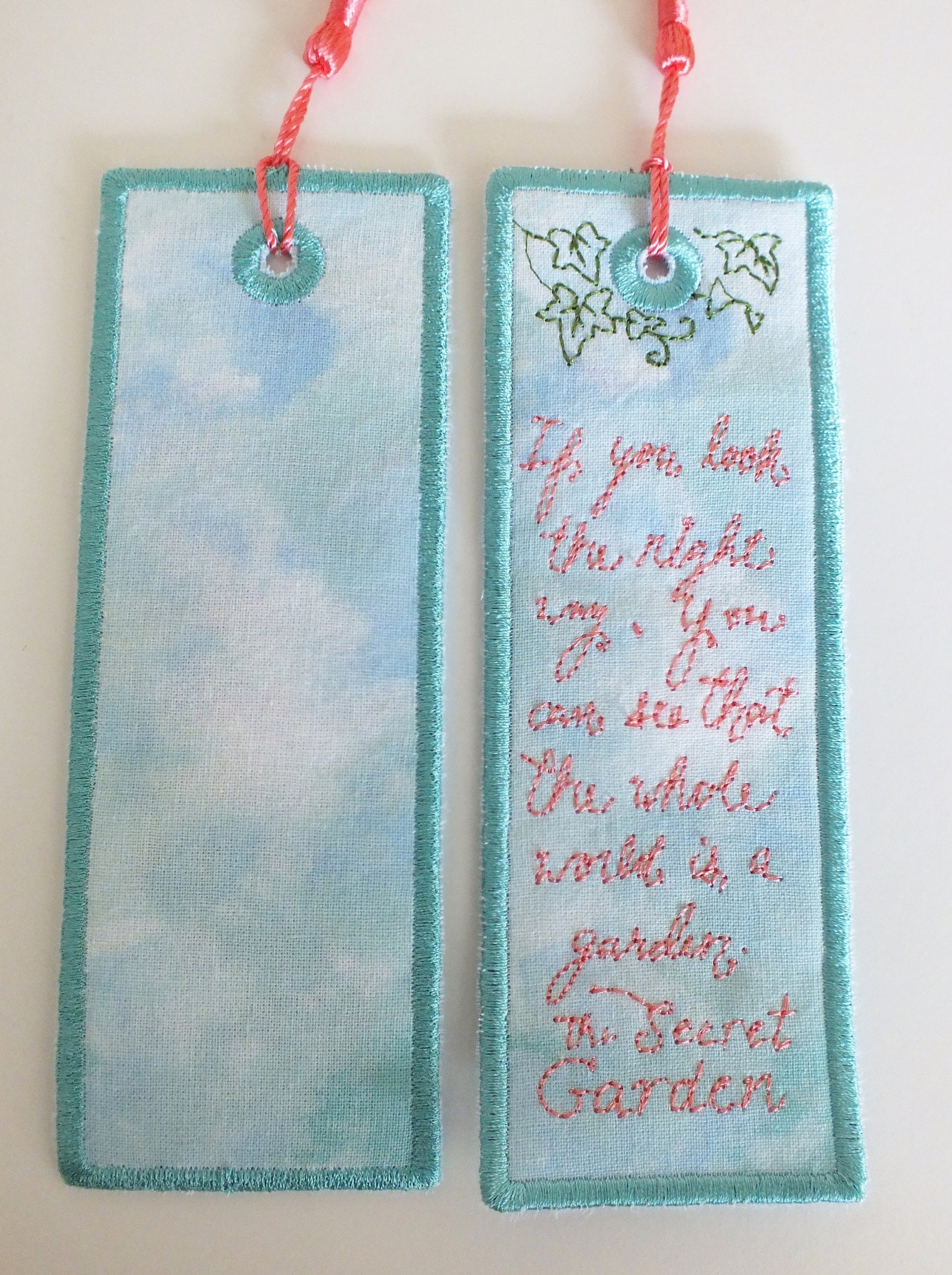 The Secret Garden Bookmark Embroidered Bookmark Etsy