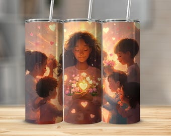 Mother Love 20 oz Skinny Tumbler Sublimation Design, Straight & Tapered Wrap, Tumbler Wrap, Tumbler PNG, Instant Download