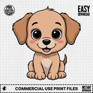 Baby Golden Retriever Clipart, Cute Baby Dog Clipart, Nursery Clipart, Puppy, Baby Shower Clipart, Dog PNG