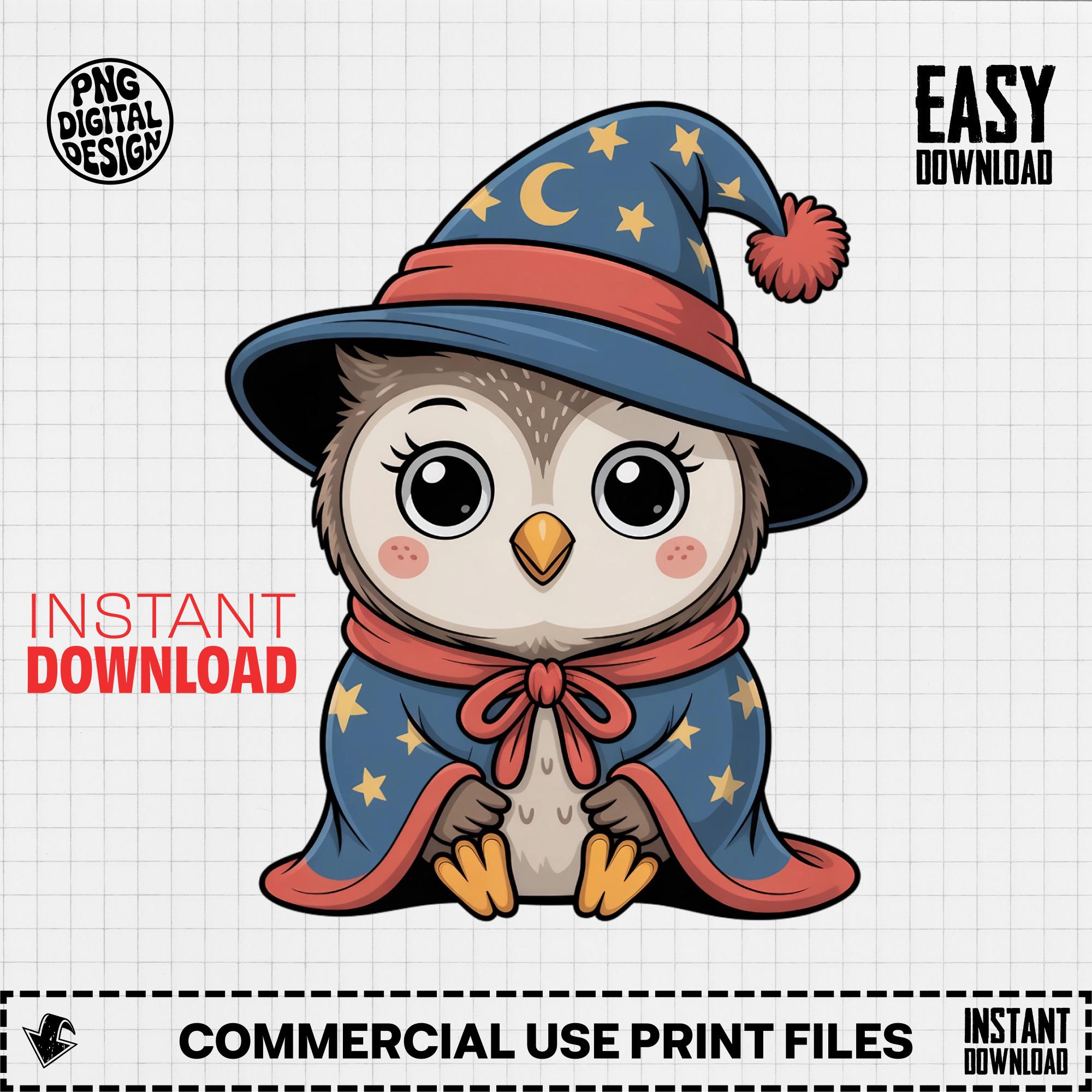 Owl Wizard Costume PNG Clipart for Halloween Nursery Art, 300 DPI Transparent Digital, PNG Digital D