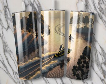 Jet Ski Tumbler Wrap, 20oz Skinny Tumbler PNG, River Ride Sublimation Designs, Watersport Tumbler, Digital Download