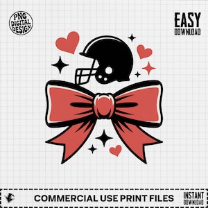 Football Helmet Clipart, Bow Clipart, Sports Clipart, Football PNG, Game Day Clipart, Football Digital, PNG Digital Download
