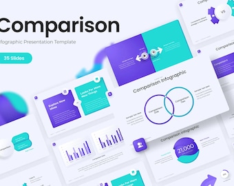 34 Pages PowerPoint Template | Comparison Infographic