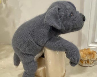 Sammler Cane Corso Italiano Welpe |Strickspielzeug|Strick Hundespielzeug|Weiches Plüschtier Stricktier Spielzeug|Geburtstagskorb