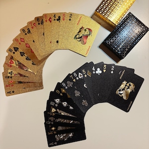 Black & Gold Waterproof Luxury Playing Card Pack | Plastic Standard Card Pack | Poker Card Pack